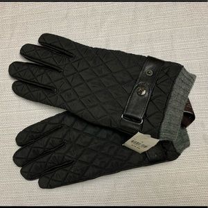 NWT Black Brown 1826 leather quilted Thinsulate winter gloves